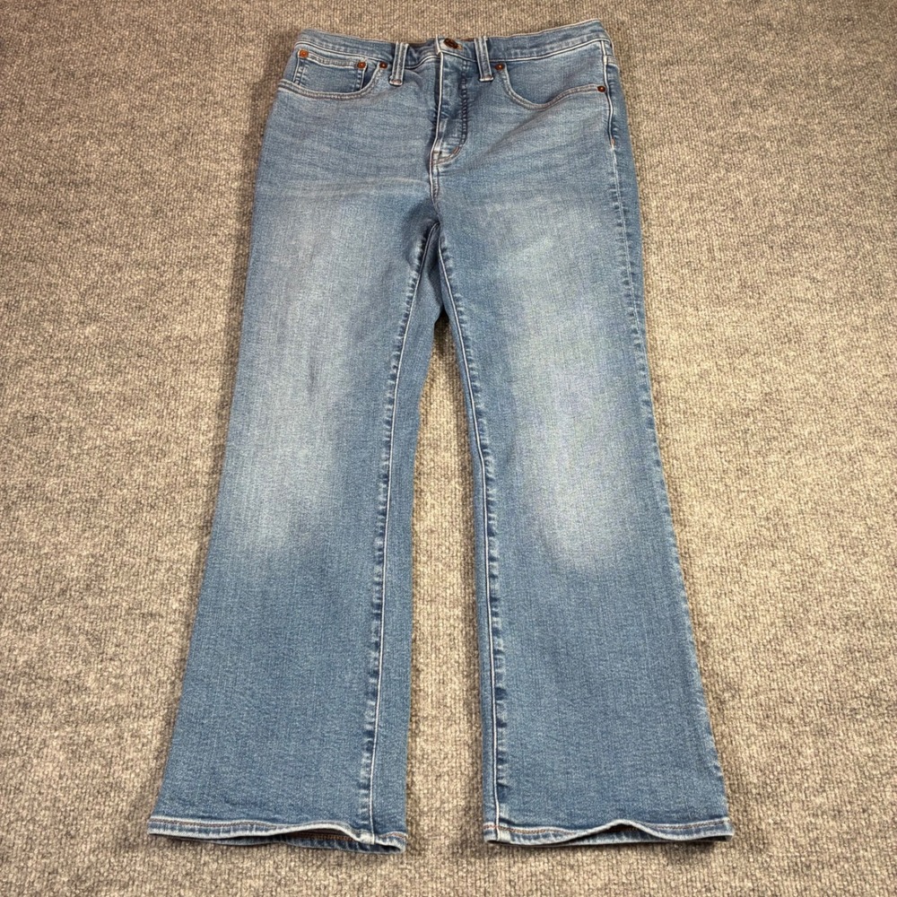 Madewell Cali Demi Boot Jeans Womens 28 High Rise Kick Flare Blue Stretch‎